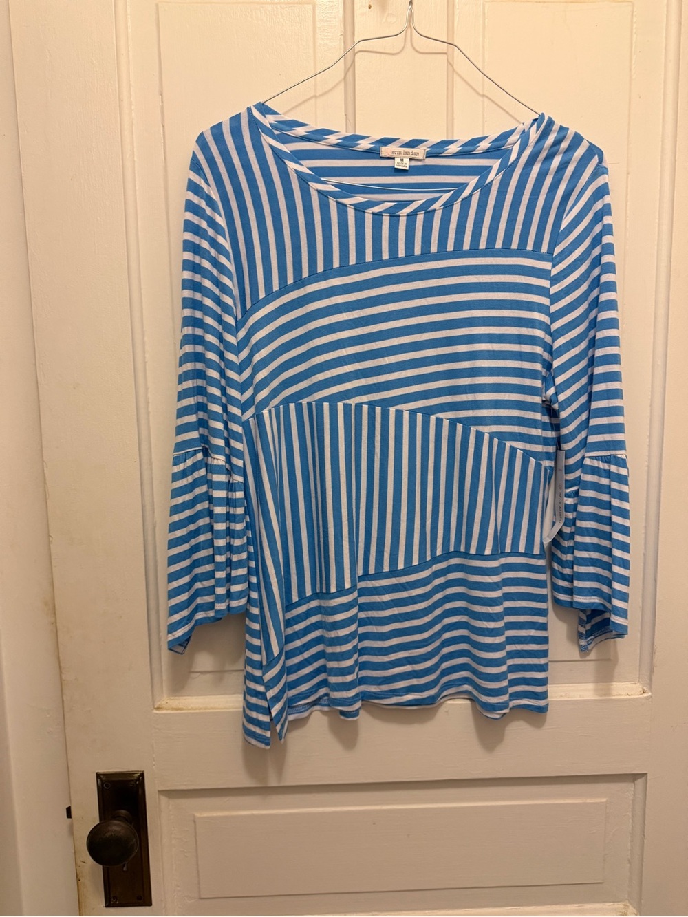 erin london Blue & White Striped Long Sleeve Top